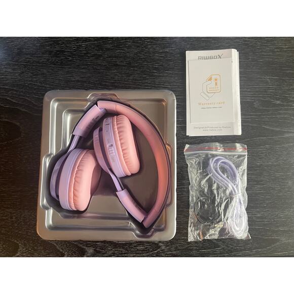 Riwbox WT-7S Kids Bluetooth Wireless Headset -Pairs to Phone, Tablet - Purple - Picture 6 of 11